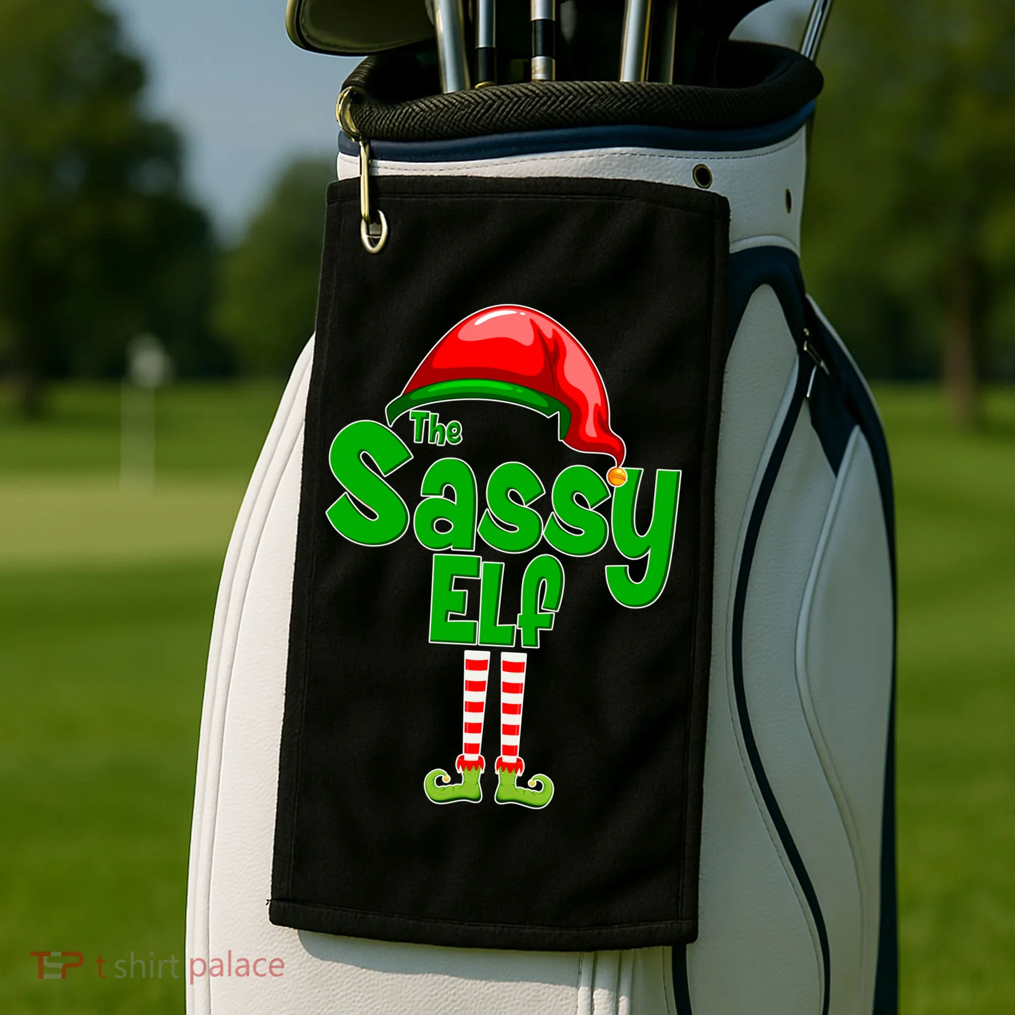 The Sassy Elf Christmas Golf Towel