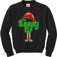 The Sassy Elf Christmas Kids Sweatshirt thumb 0