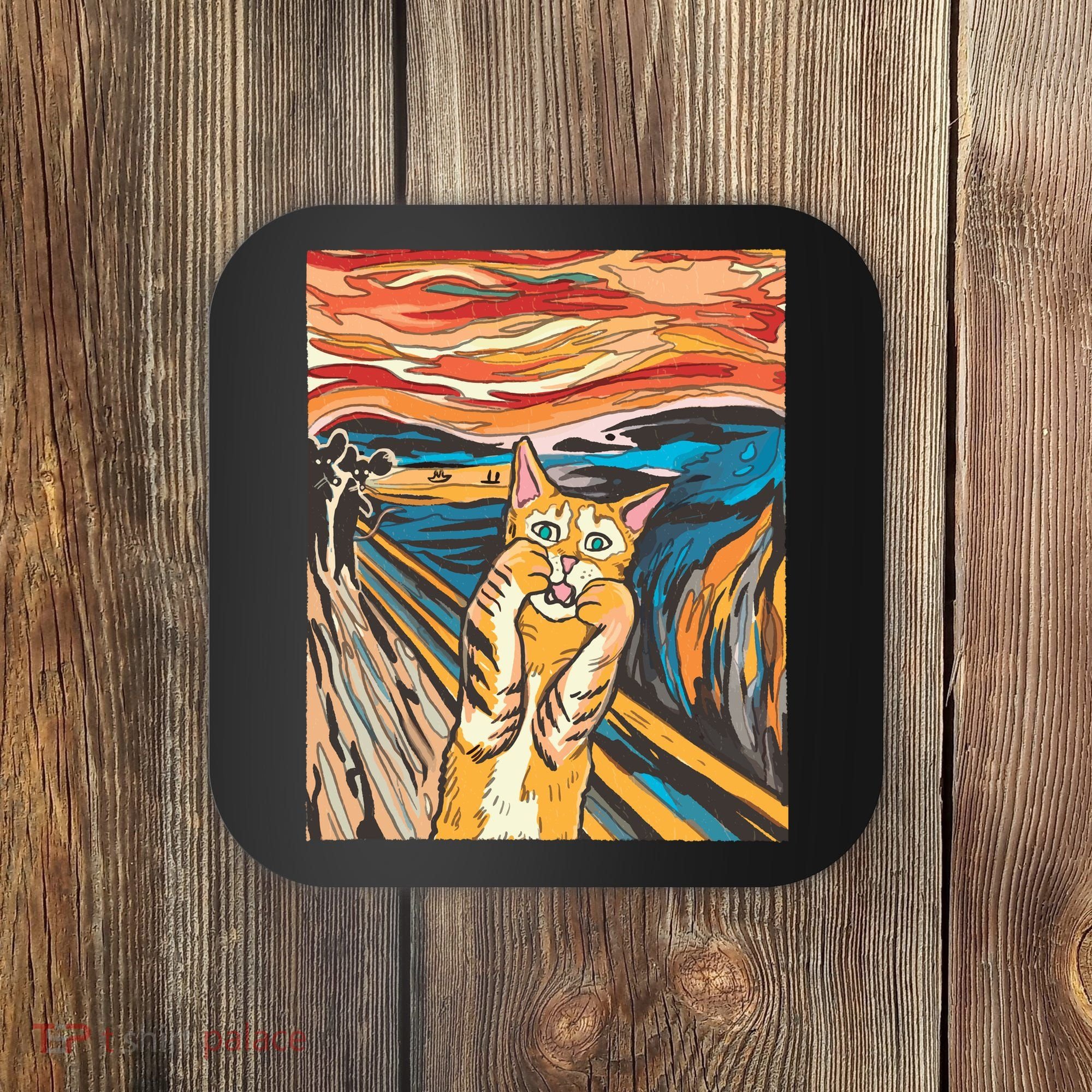 The Scream Parody Cat Coaster