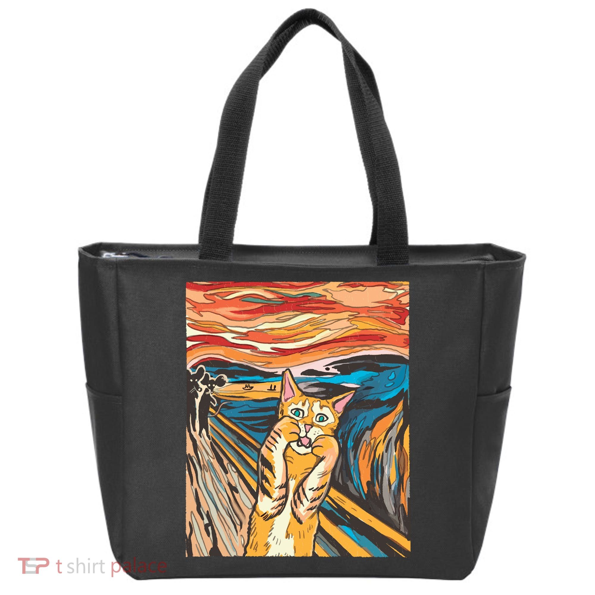 The Scream Parody Cat Tote Bag
