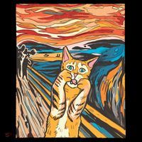 The Scream Parody Cat Tote Bag thumb 4