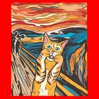 The Scream Parody Cat Santa Hat thumb 1