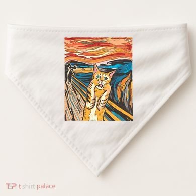 The Scream Parody Cat USA-Made Doggie Bandana