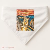 The Scream Parody Cat USA-Made Doggie Bandana thumb 0