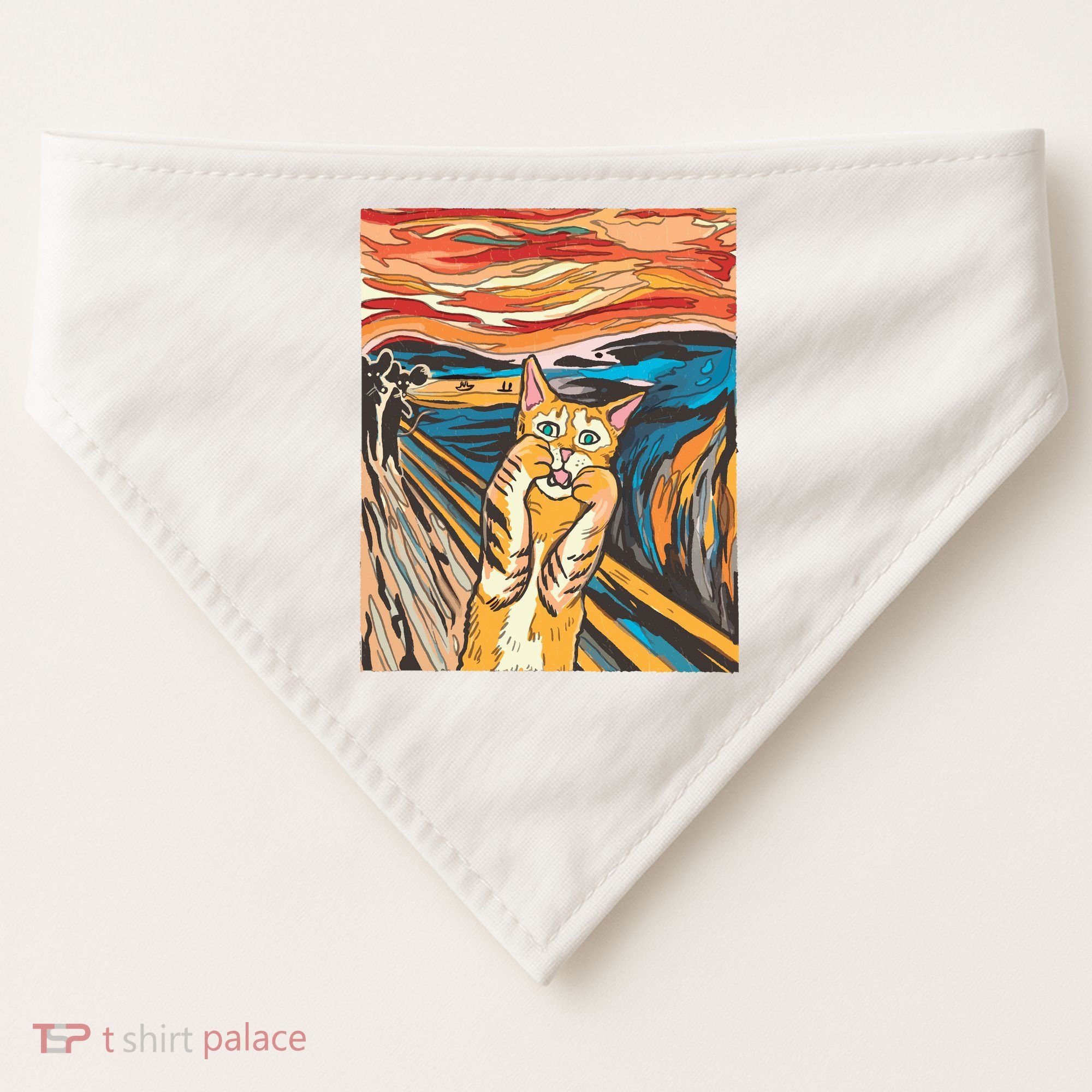 The Scream Parody Cat USA-Made Doggie Bandana