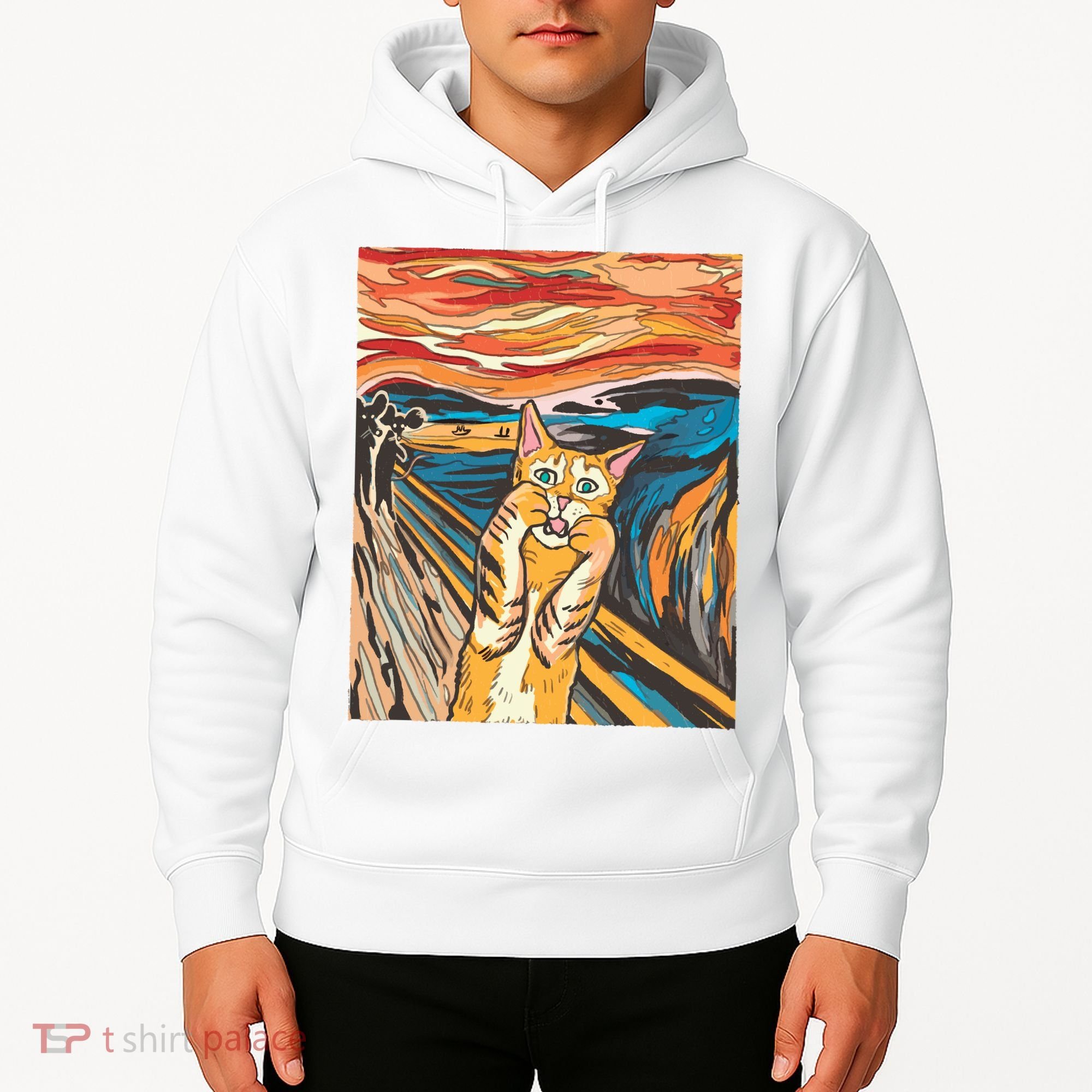 The Scream Parody Cat Hoodie