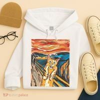 The Scream Parody Cat Hoodie thumb 4