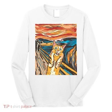 The Scream Parody Cat Long Sleeve Shirt