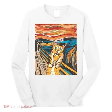 The Scream Parody Cat Long Sleeve Shirt