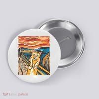 The Scream Parody Cat Button thumb 0
