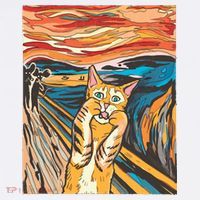 The Scream Parody Cat Bucket Hat thumb 4