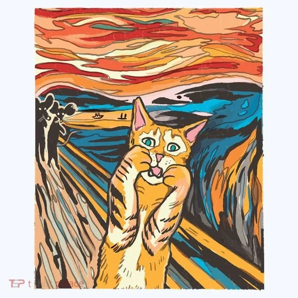 The Scream Parody Cat Bucket Hat