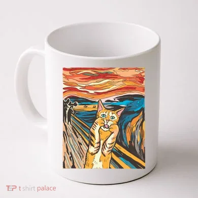 The Scream Parody Cat Coffee Mug