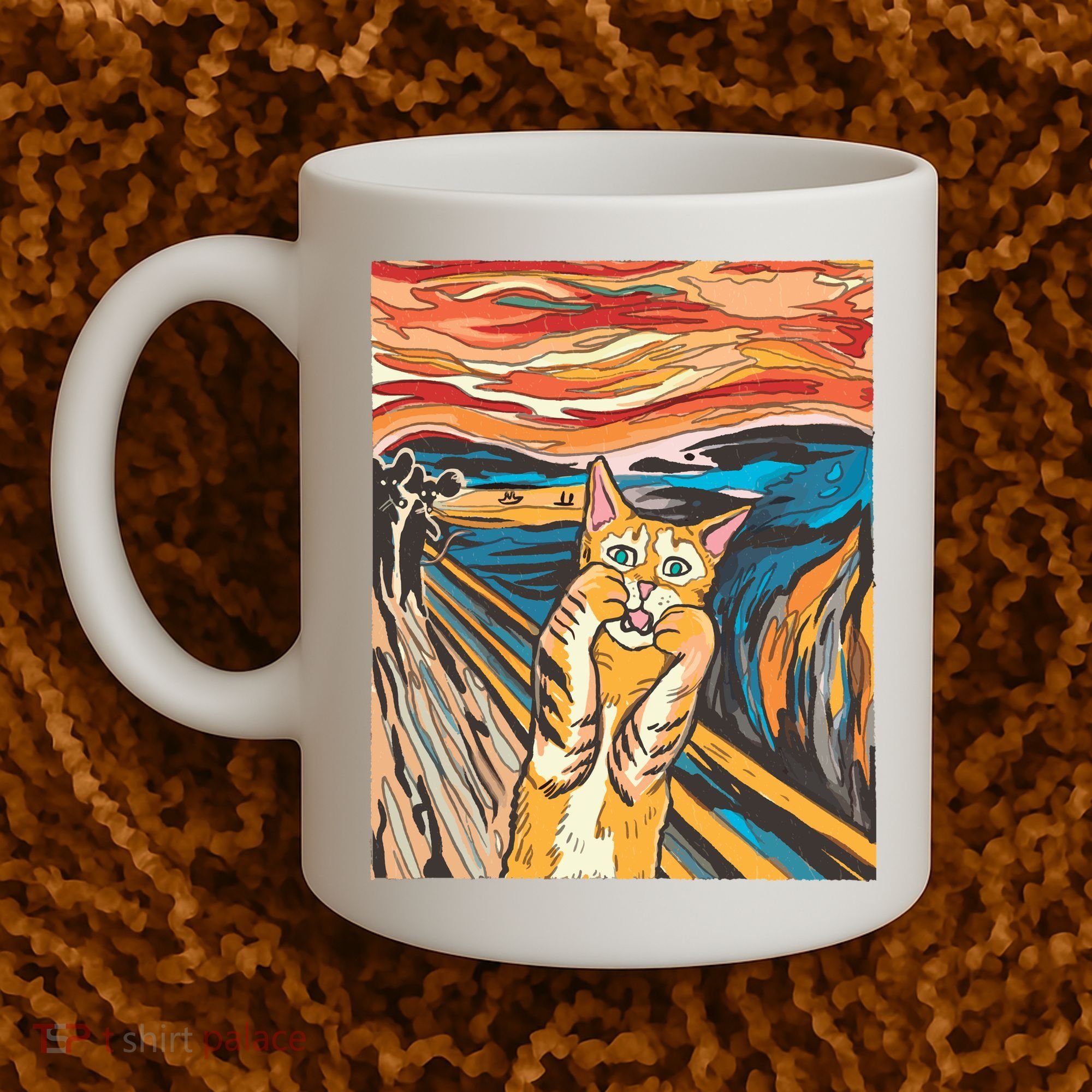 The Scream Parody Cat Coffee Mug