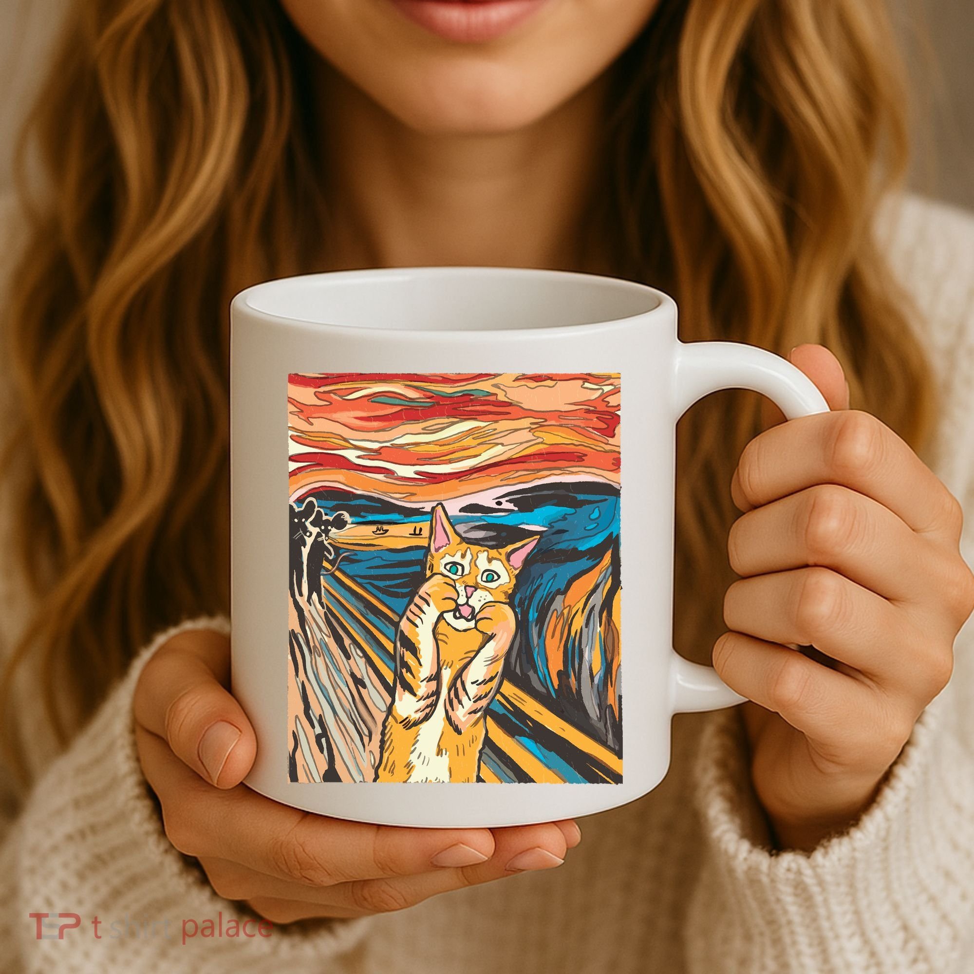 The Scream Parody Cat Coffee Mug
