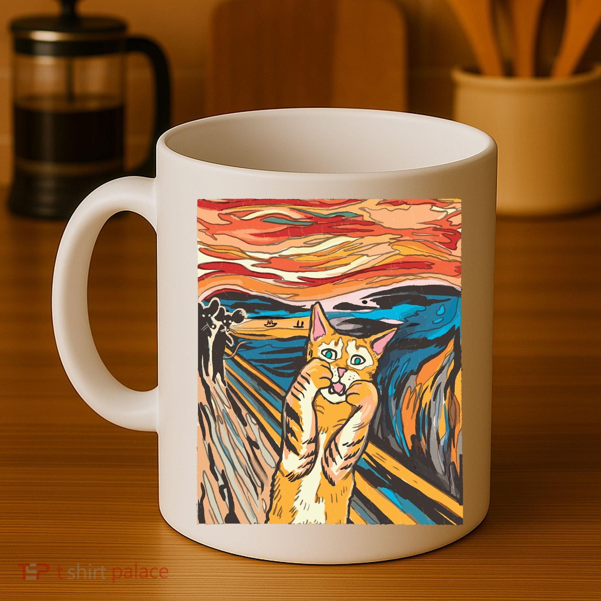 The Scream Parody Cat Coffee Mug