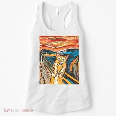The Scream Parody Cat Women's Tank Top