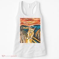 The Scream Parody Cat Women's Tank Top thumb 0