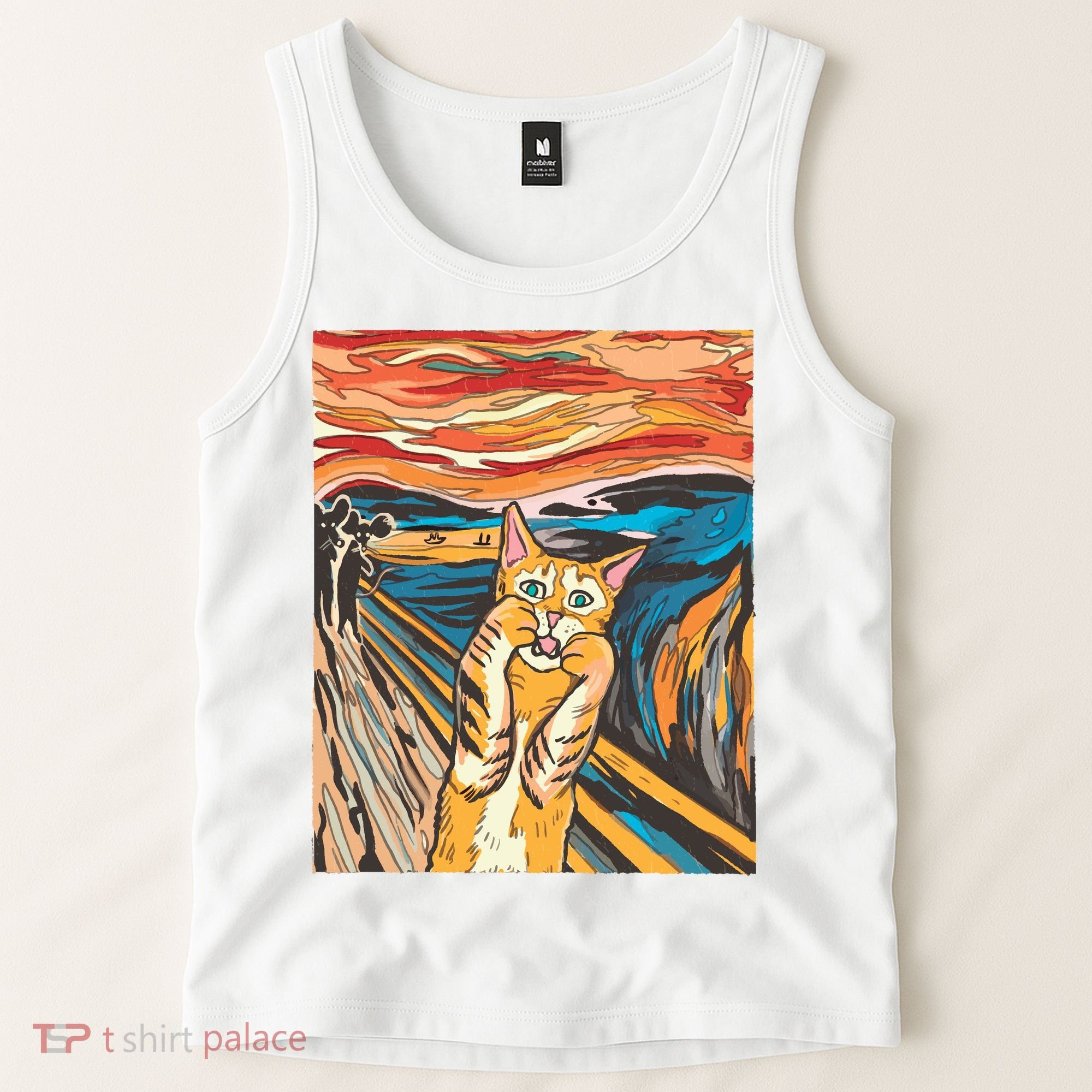 The Scream Parody Cat Tank Top