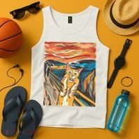 The Scream Parody Cat Tank Top thumb 4
