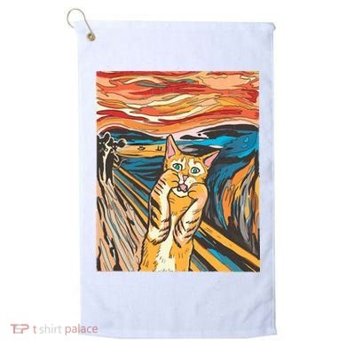 The Scream Parody Cat Golf Towel