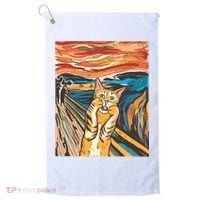 The Scream Parody Cat Golf Towel thumb 0