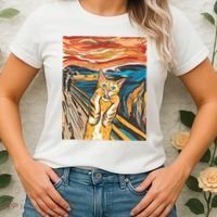 The Scream Parody Cat Women's T-Shirt thumb 2