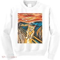 The Scream Parody Cat Kids Sweatshirt thumb 0