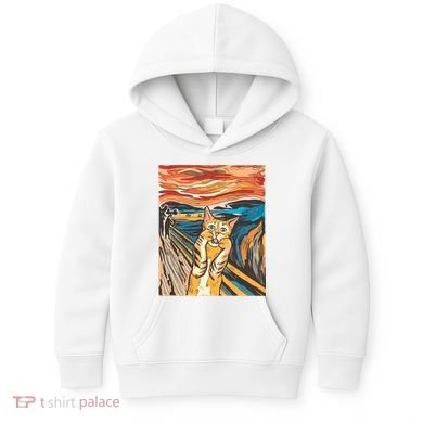 The Scream Parody Cat Kids Hoodie