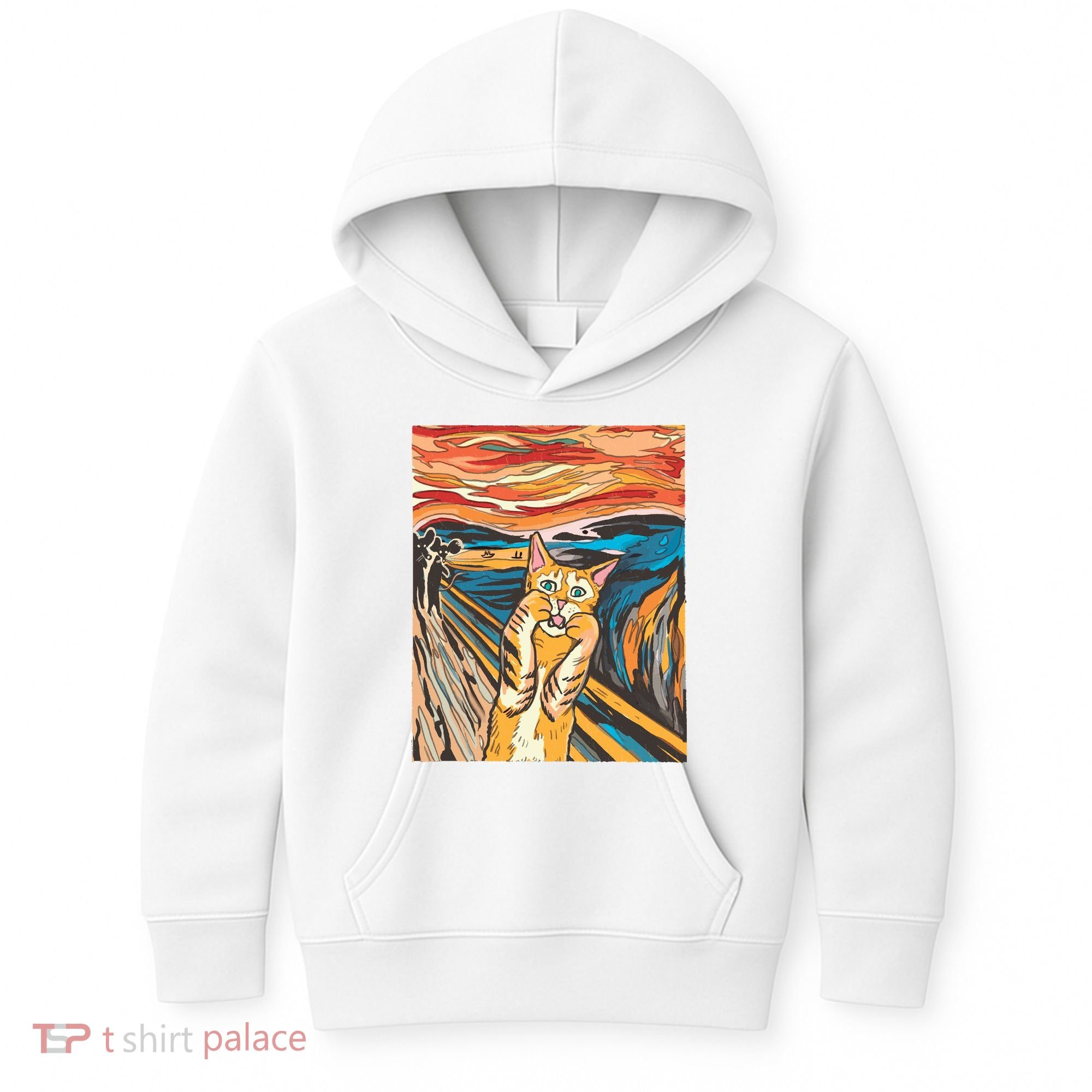 The Scream Parody Cat Kids Hoodie