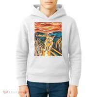 The Scream Parody Cat Kids Hoodie thumb 4