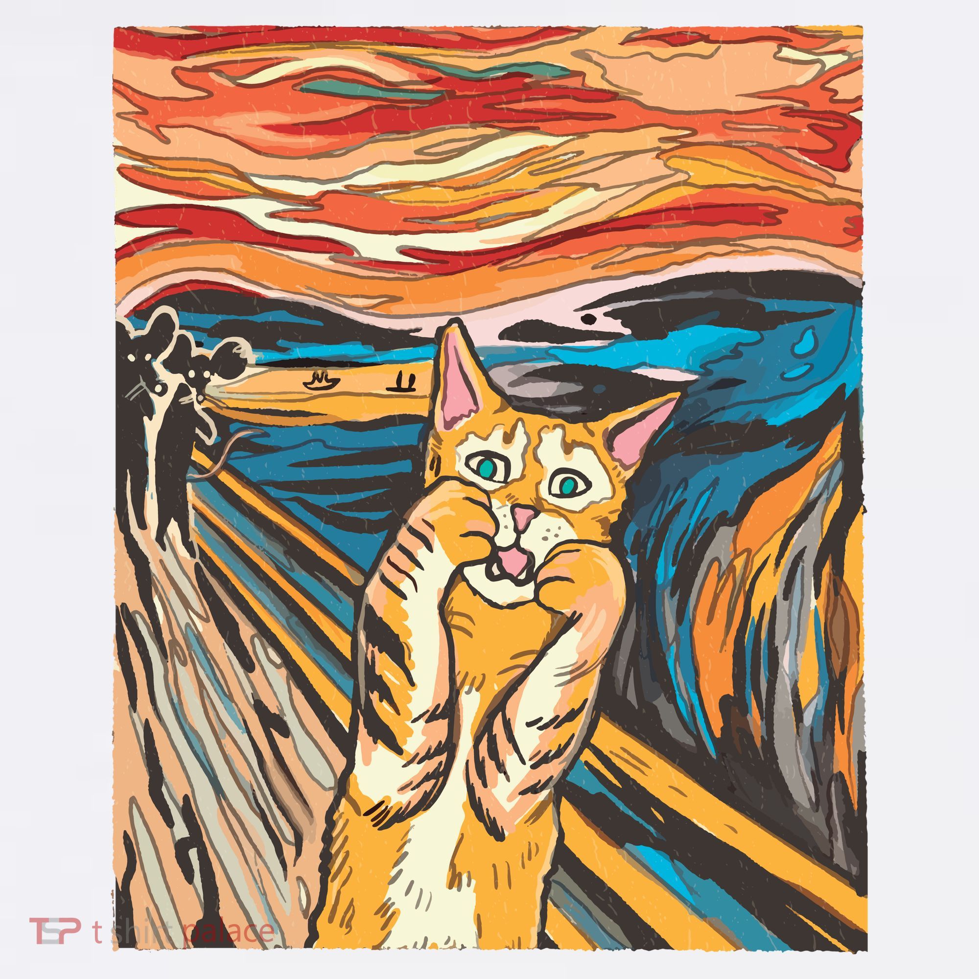 The Scream Parody Cat Kids Hoodie
