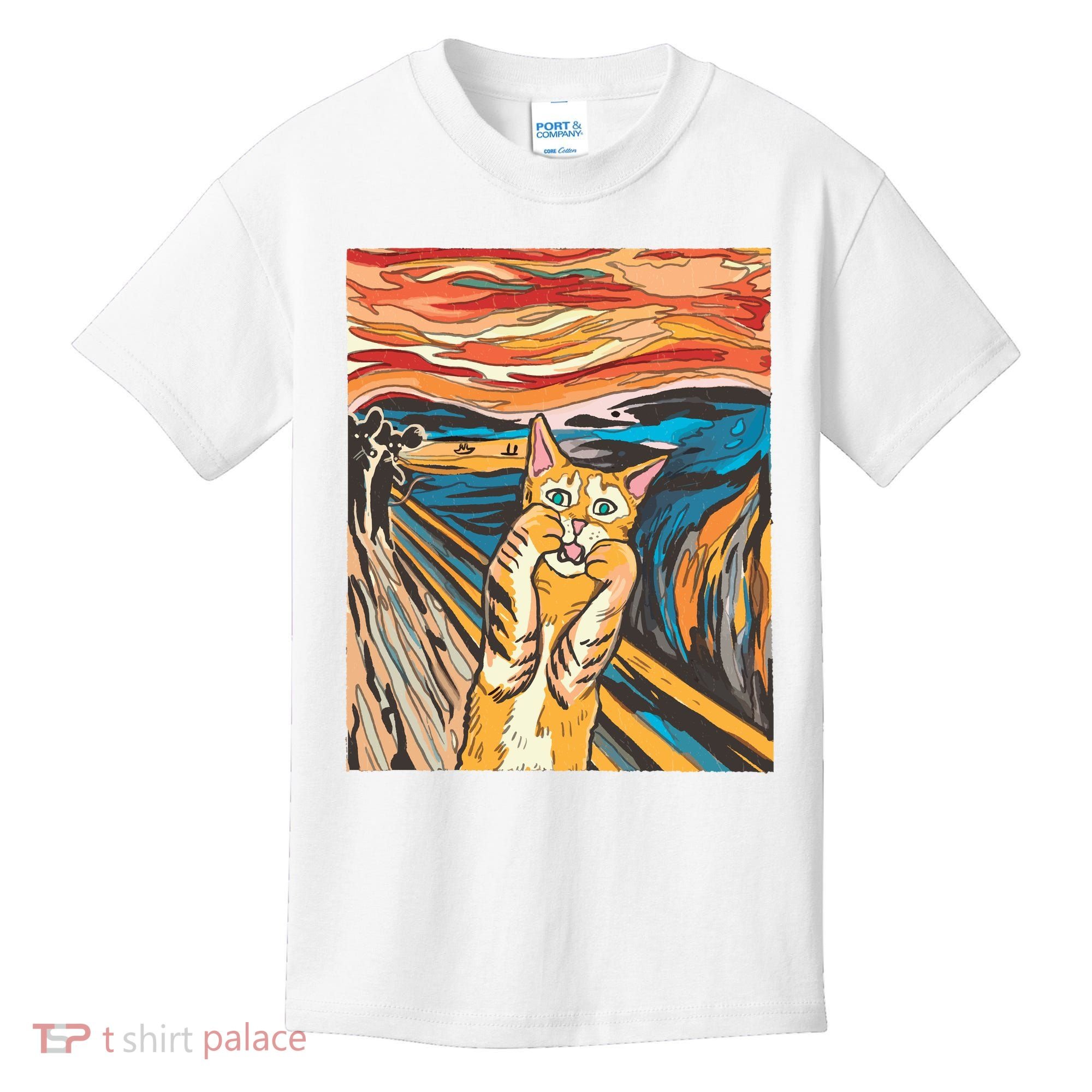 The Scream Parody Cat Kids T-Shirt