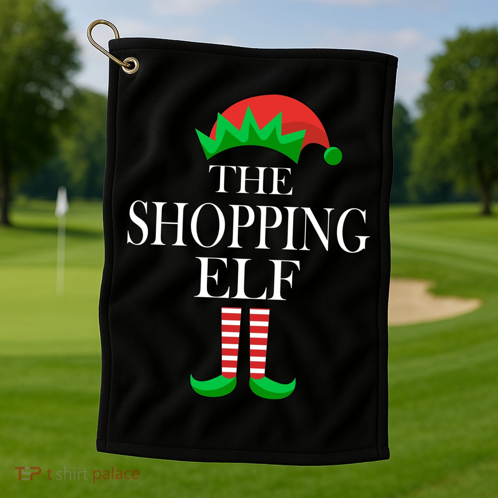 The Shopping Elf Family Matching Christmas Golf Towel