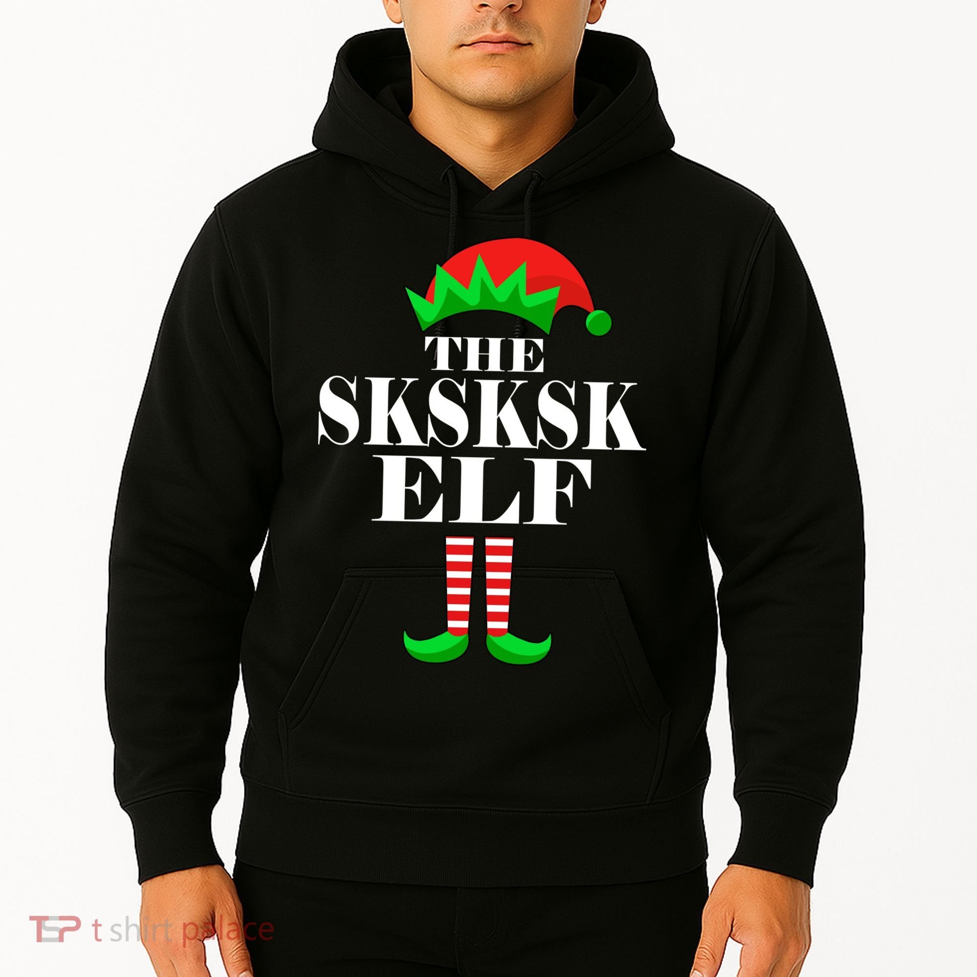 The SKSKSK Elf Funny Christmas Matching Hoodie
