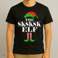 The SKSKSK Elf Funny Christmas Matching T-Shirt thumb 3
