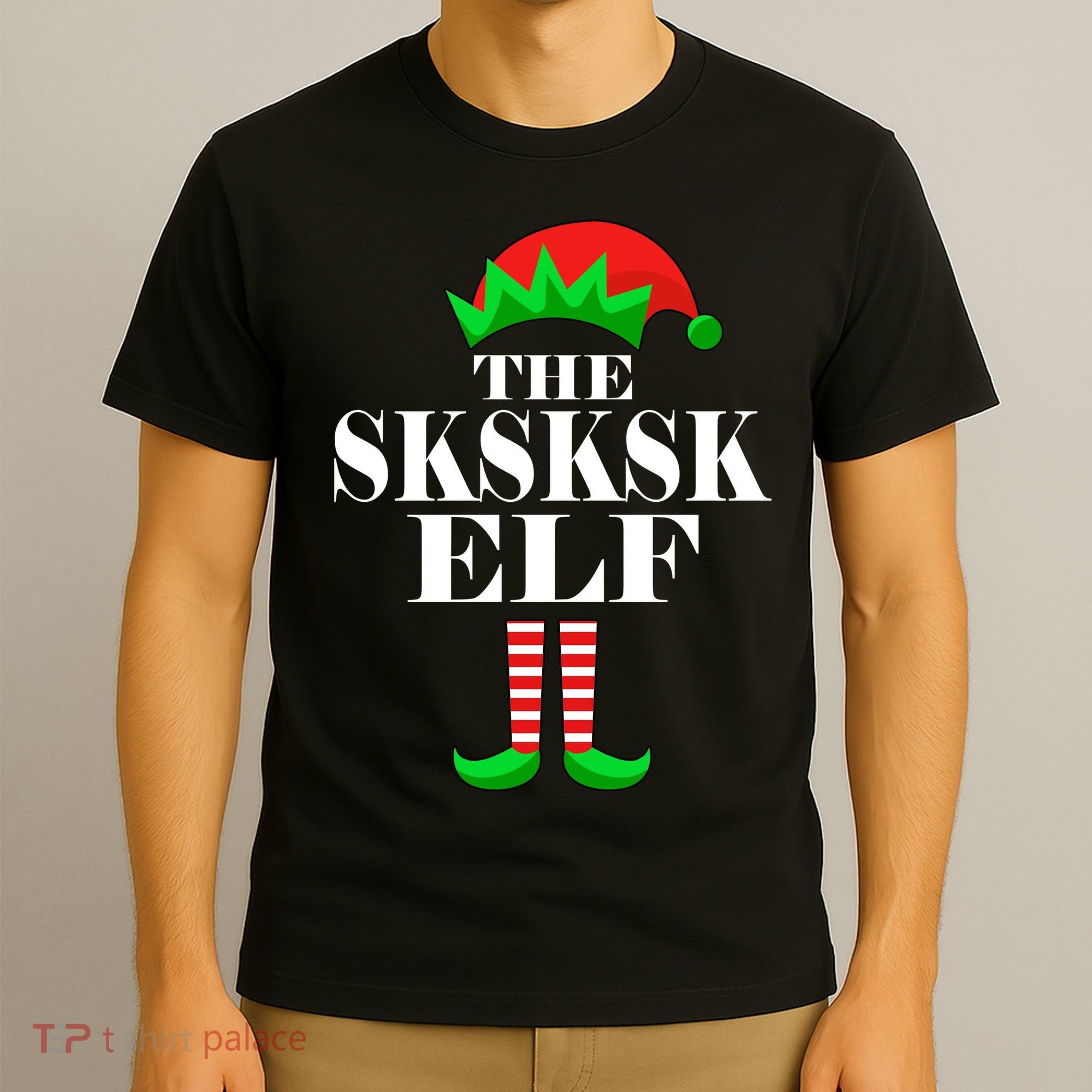 The SKSKSK Elf Funny Christmas Matching T-Shirt