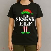 The SKSKSK Elf Funny Christmas Matching T-Shirt thumb 4