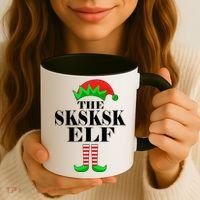 The SKSKSK Elf Funny Christmas Matching Coffee Mug thumb 3