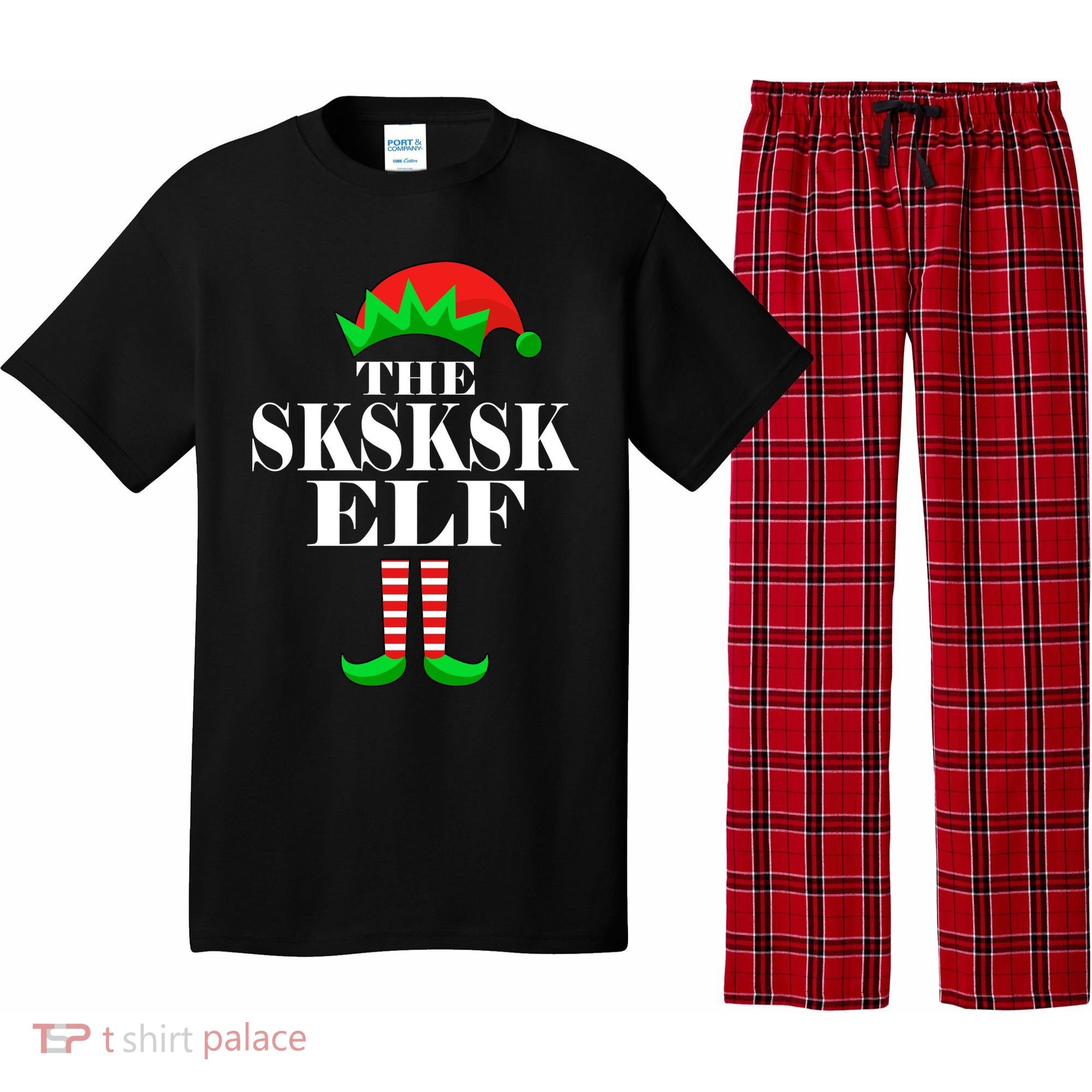 The SKSKSK Elf Funny Christmas Matching Pajama Set