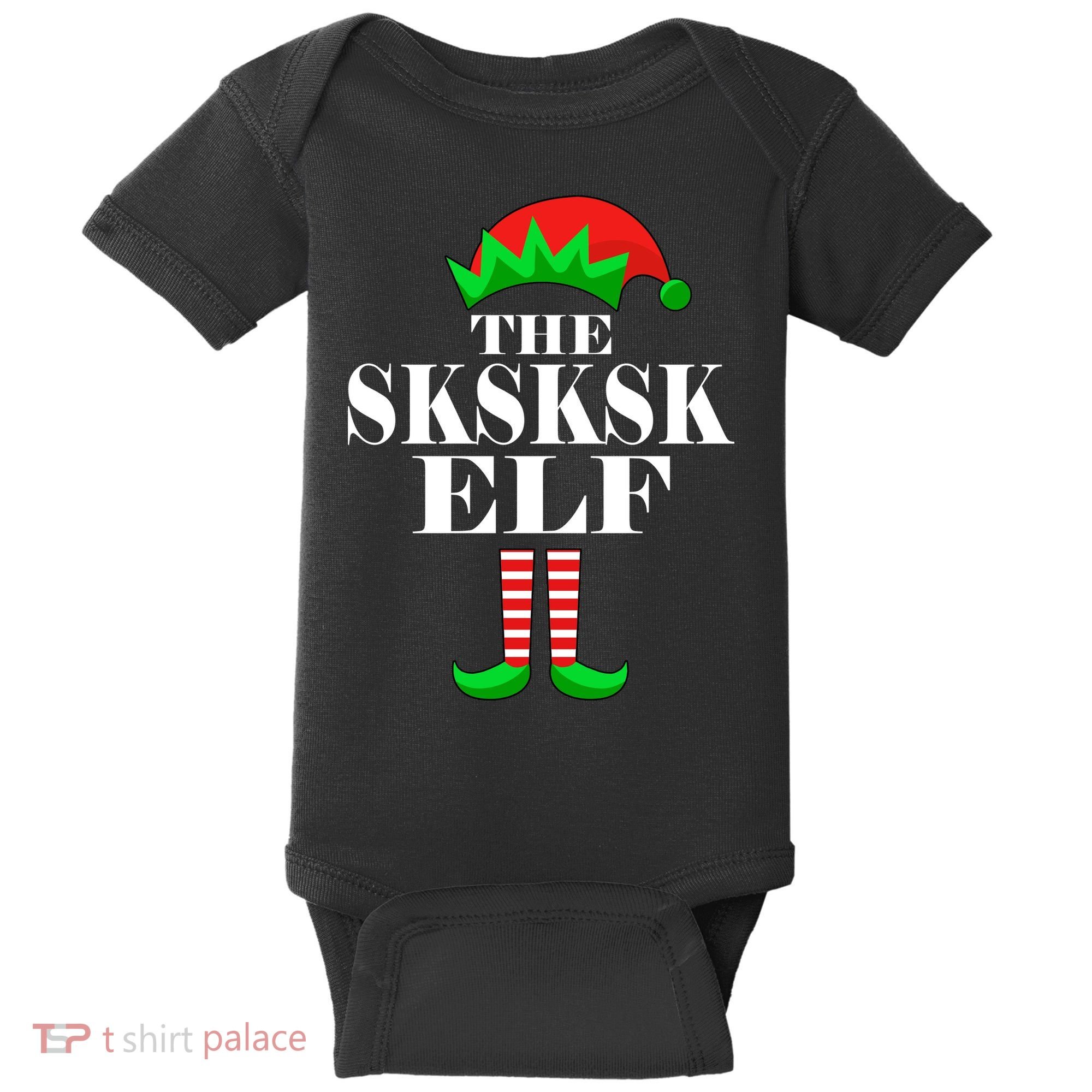 The SKSKSK Elf Funny Christmas Matching Baby Bodysuit