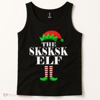 The SKSKSK Elf Funny Christmas Matching Tank Top thumb 2