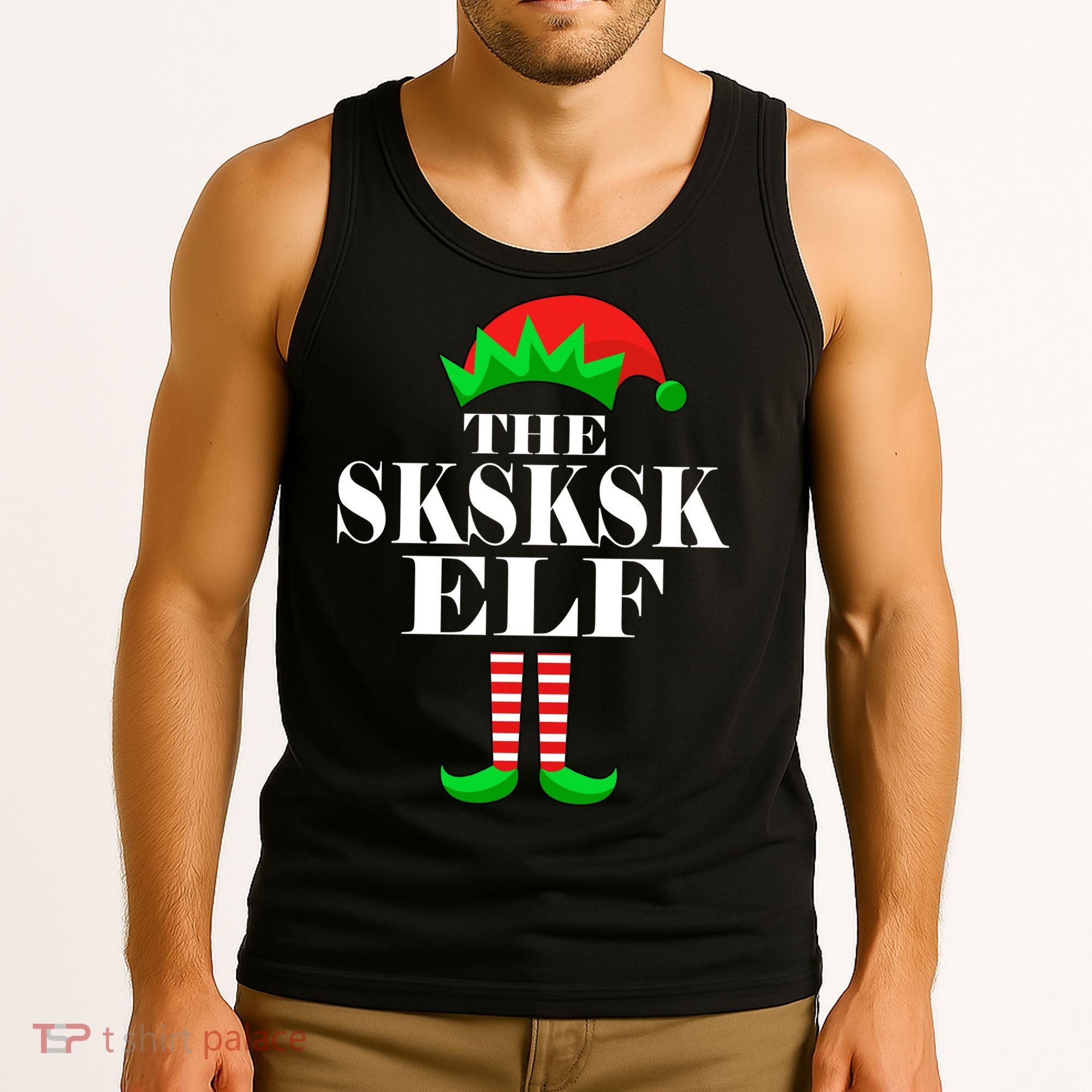 The SKSKSK Elf Funny Christmas Matching Tank Top