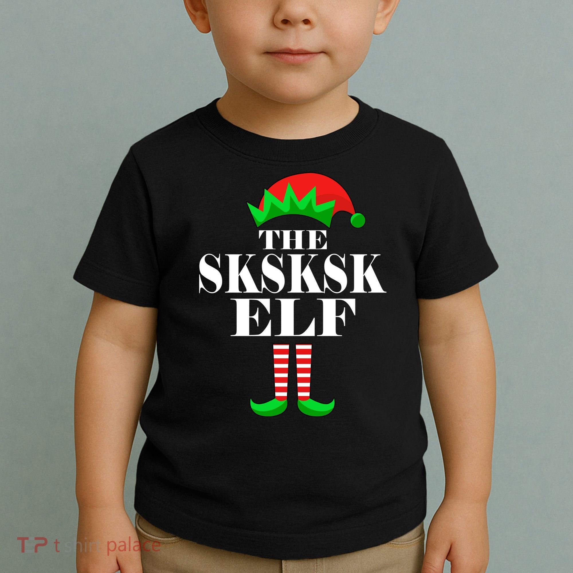 The SKSKSK Elf Funny Christmas Matching Toddler T-Shirt