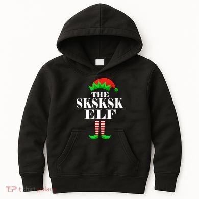 The SKSKSK Elf Funny Christmas Matching Kids Hoodie
