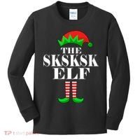 The SKSKSK Elf Funny Christmas Matching Kids Long Sleeve Shirt thumb 0