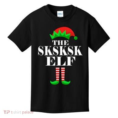 The SKSKSK Elf Funny Christmas Matching Kids T-Shirt