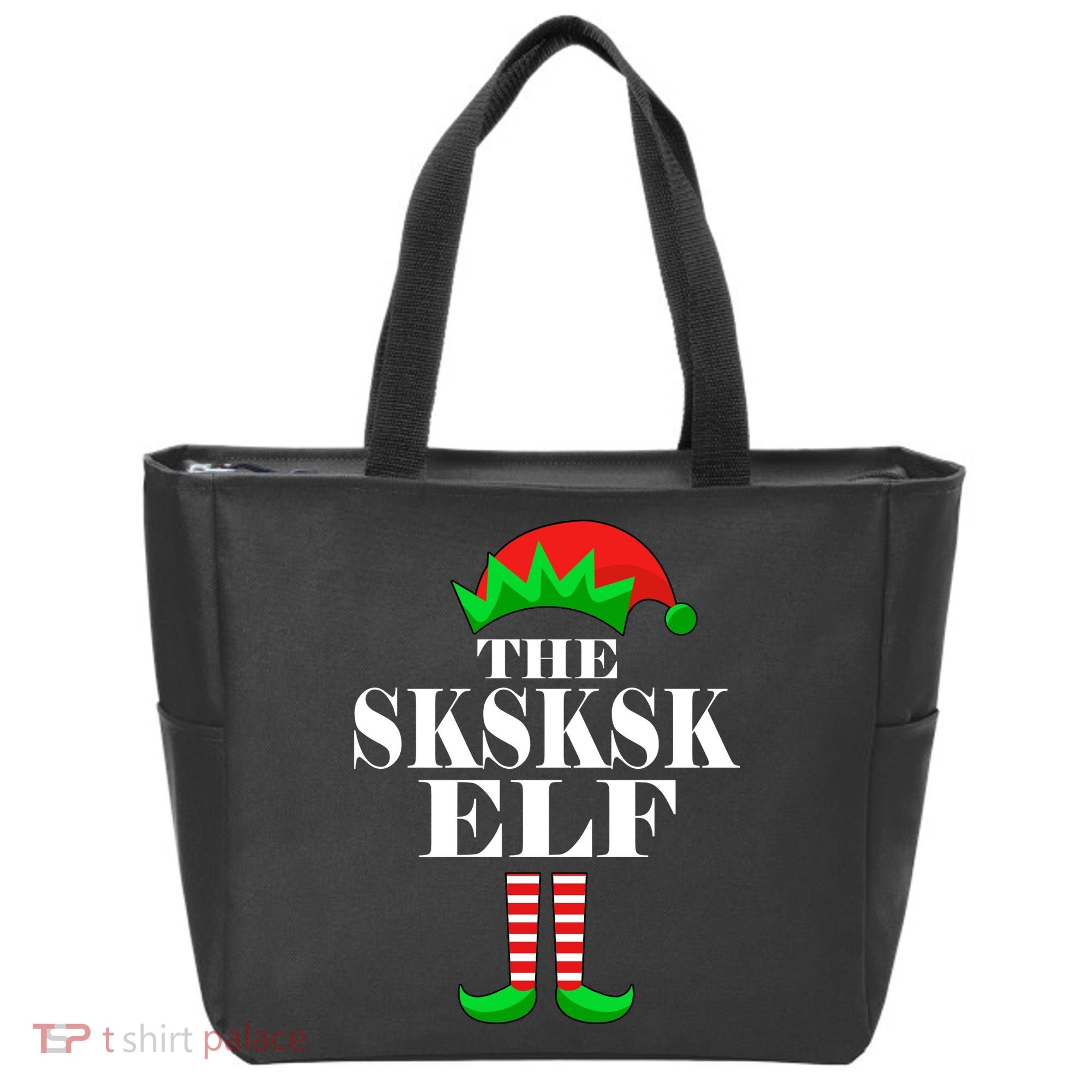 The SKSKSK Elf Funny Christmas Matching Tote Bag