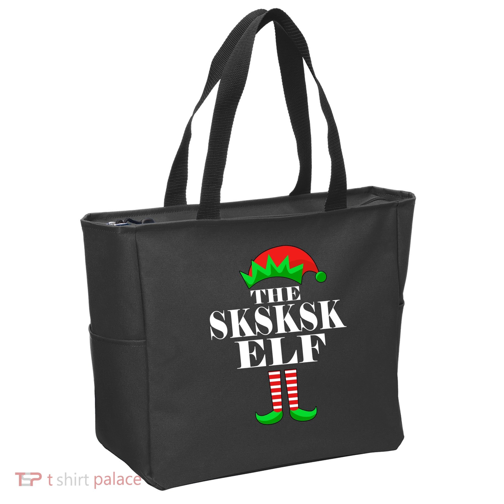The SKSKSK Elf Funny Christmas Matching Tote Bag