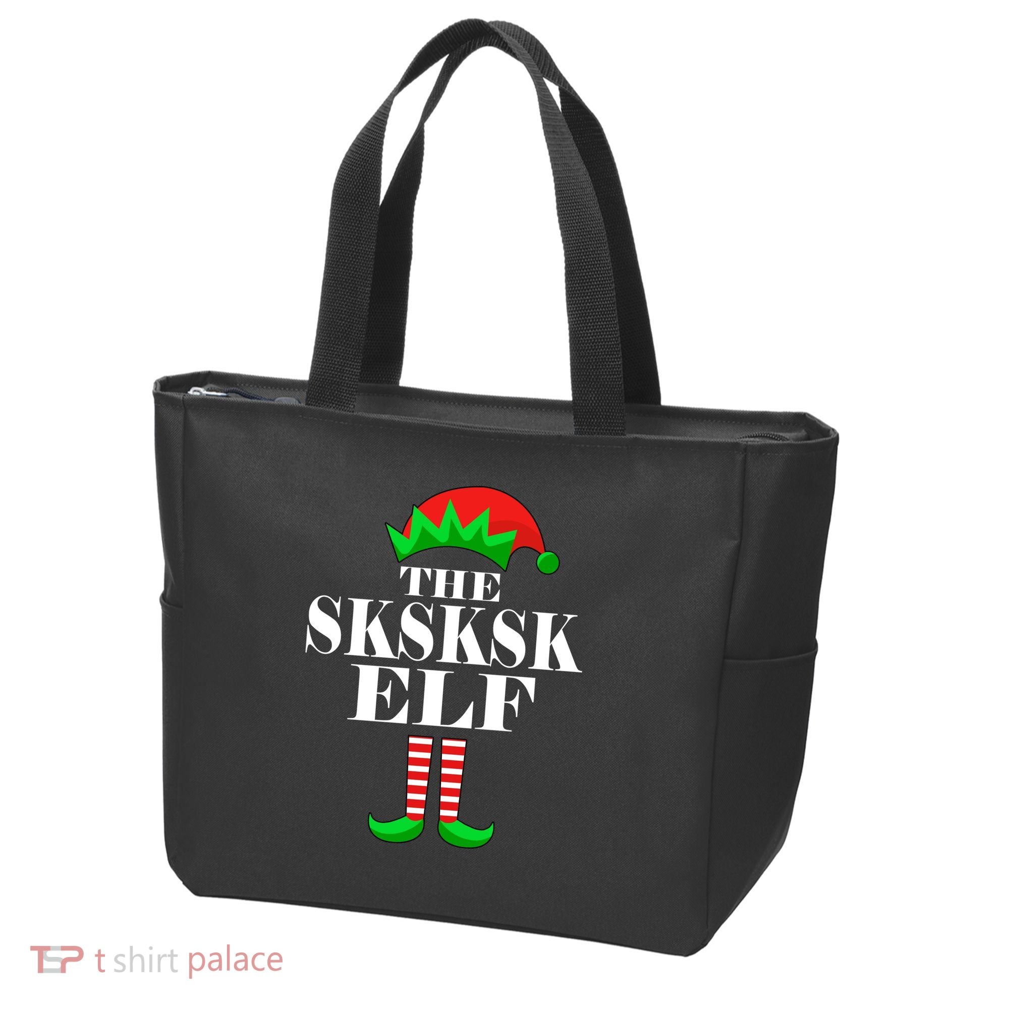 The SKSKSK Elf Funny Christmas Matching Tote Bag